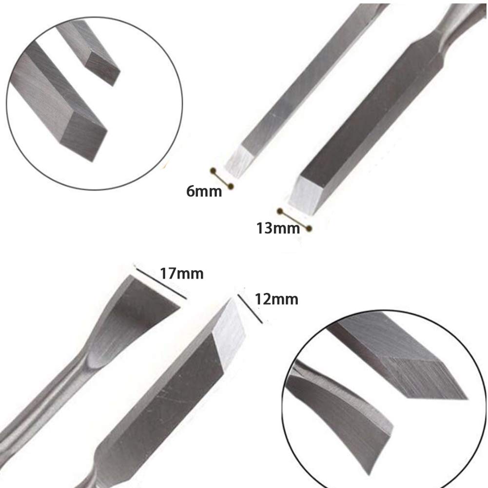 Juego de 12 cinceles para Madera Cuchillo para tallar Madera Juego para tallar Madera con Mangos de Madera y Caja de Madera para talladores y Artistas,
