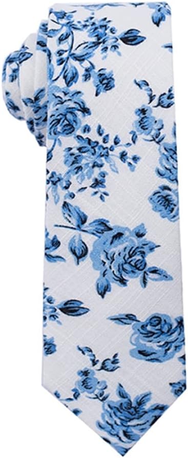 Mantieqingway Men's Cotton Floral Neck Tie 2.56'' Printed Skinny Tie - Image 9