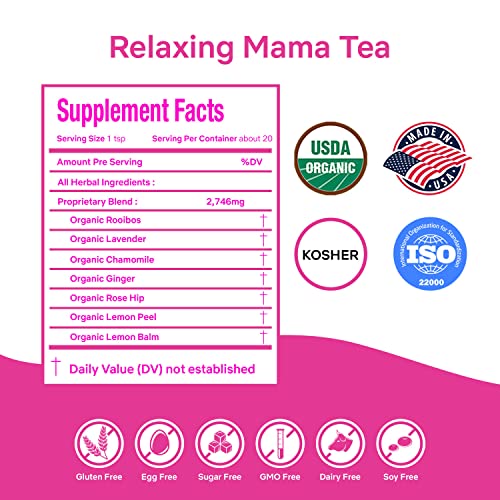 Secrets Of Tea Relaxing Mama Tea - Natural Usda Organic Caffeine Free - Safe For Pregnancy And Breastfeeding - Up To 40 Servings - 20 Count(1 Pack) #TOP2