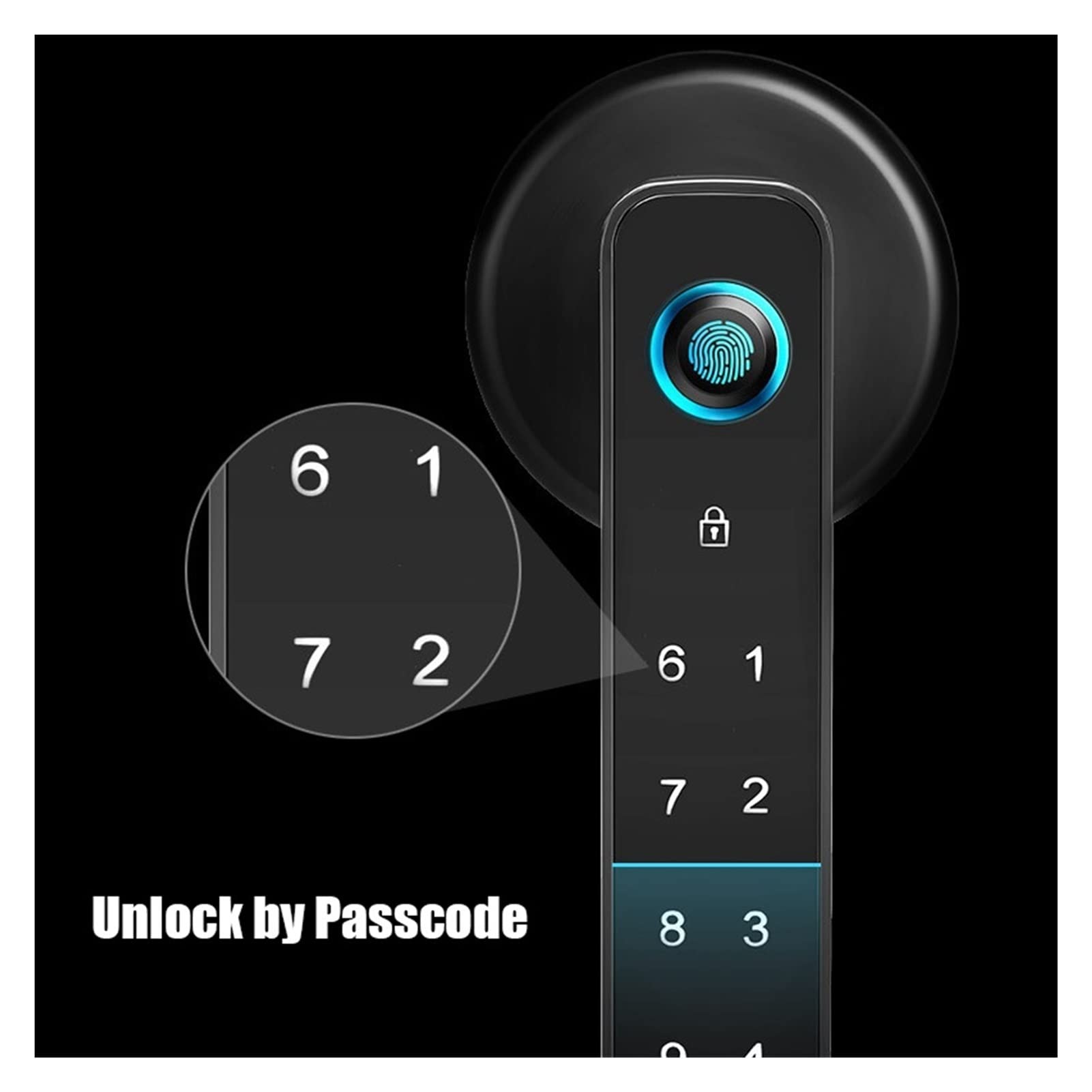 Inteligentny zamek do drzwi, Zamek drzwi odcisków palców z Bluetooth dla Tt Blokada eletronic blokada wiht biometria odcisk palca/hasło/klawisz/odblokowanie aplikacji(Single lock)