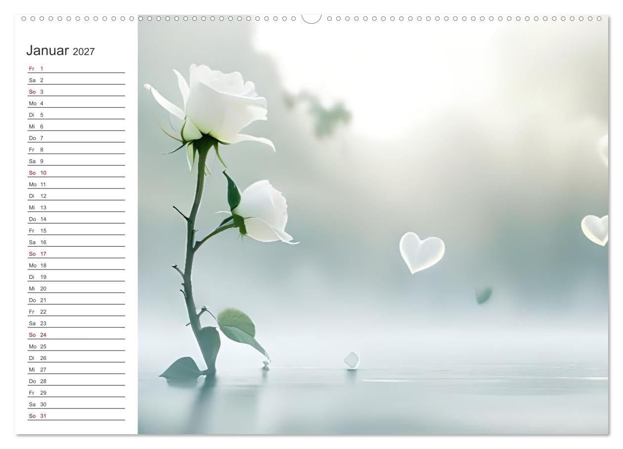 CALVENDO - Romantischer Terminkalender (Wandkalender 2027 DIN A2 quer), Monatskalender: Origineller Terminplaner für Verliebte