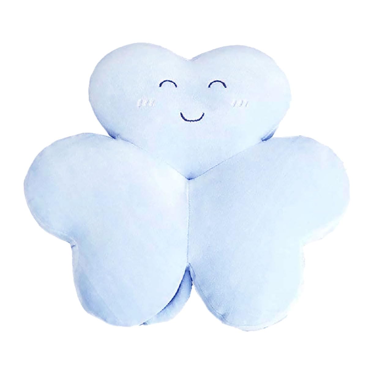 Maxpetus Smile clover cushion St. Parker's Day clover pillows Lucky four-leaf clover cushion (14.9in×12.9in, Blue)
