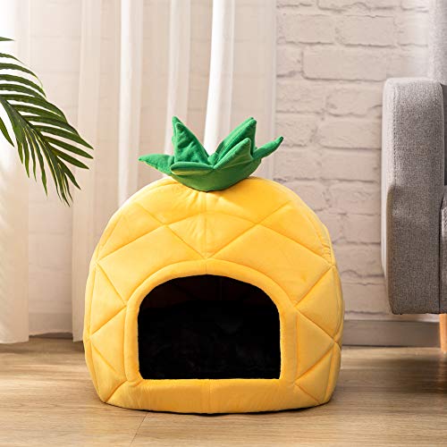 Hollypet HDHP-CB-PINEA Cozy Pet , Warm Cave Nest Sleeping Bed Pineapple Shape Puppy House For Cats And Small Dogs thumb #6