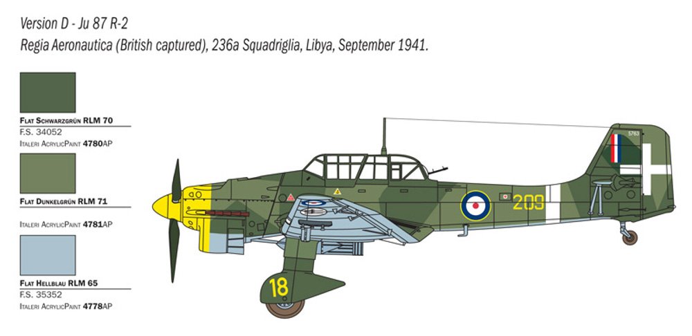 Italeri 510002769 1:48 Ju 87 B-2/R-2 Stuka Picchiatello