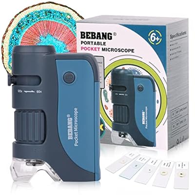 Pocket Microscope, 60x-120x Handheld Mini Micro...
