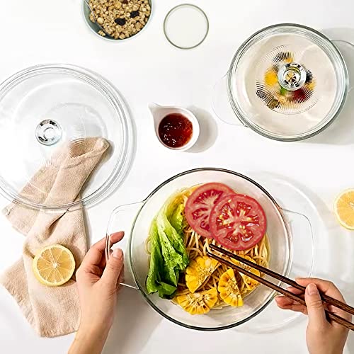 Husanmp Clear Round Glass Casserole With Lid, Baking Dish With Glass Cover, Glass Casserole For Oven, Freezer And Dishwasher Safe (1-Quart Round) #TOP6