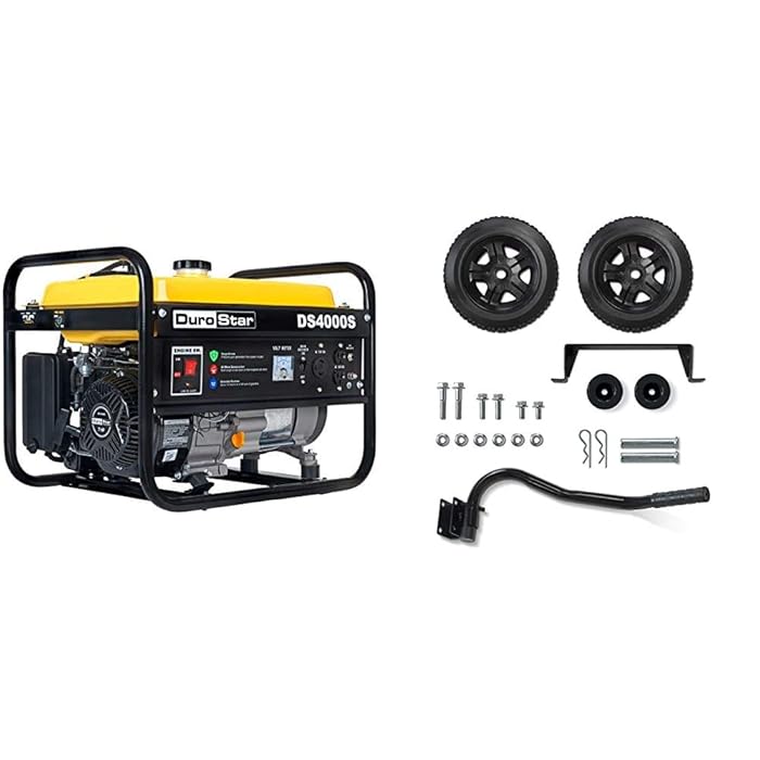 Buy DuroStar DS4000S 4000 Watt Portable Recoil Start Gas Fuel Generator & Champion Wheel Kit