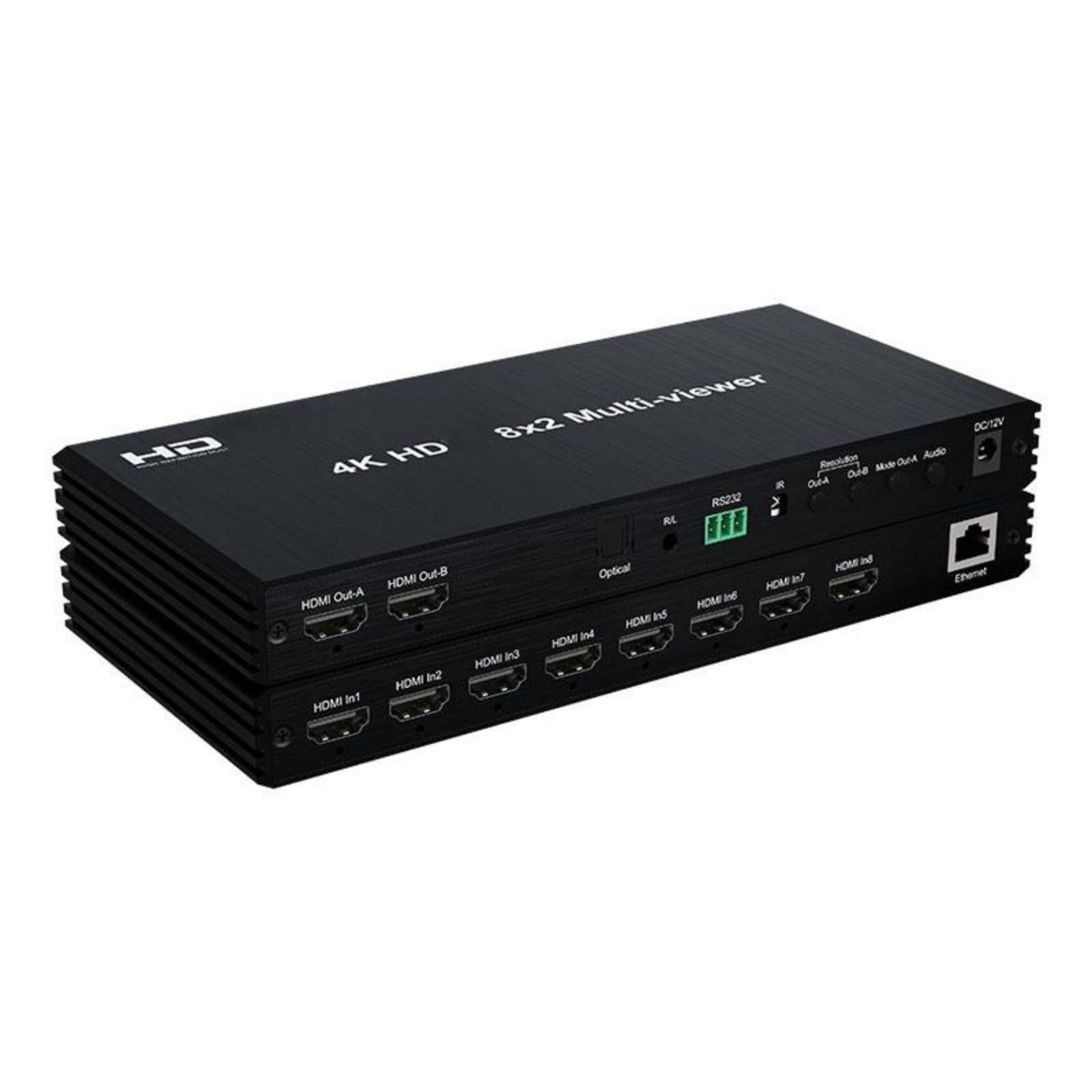 Multi-viewer 8 in 2 out compatibile con HDMI, doppio display 4K, switcher multiviewer senza soluzione di continuità facile da usare