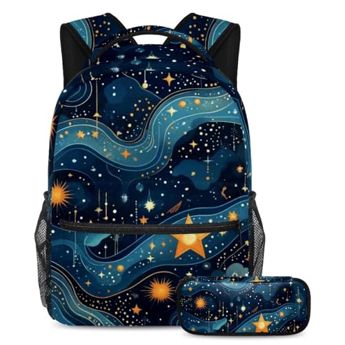 Sac à dos constellation de la galaxie bleue pour le collège