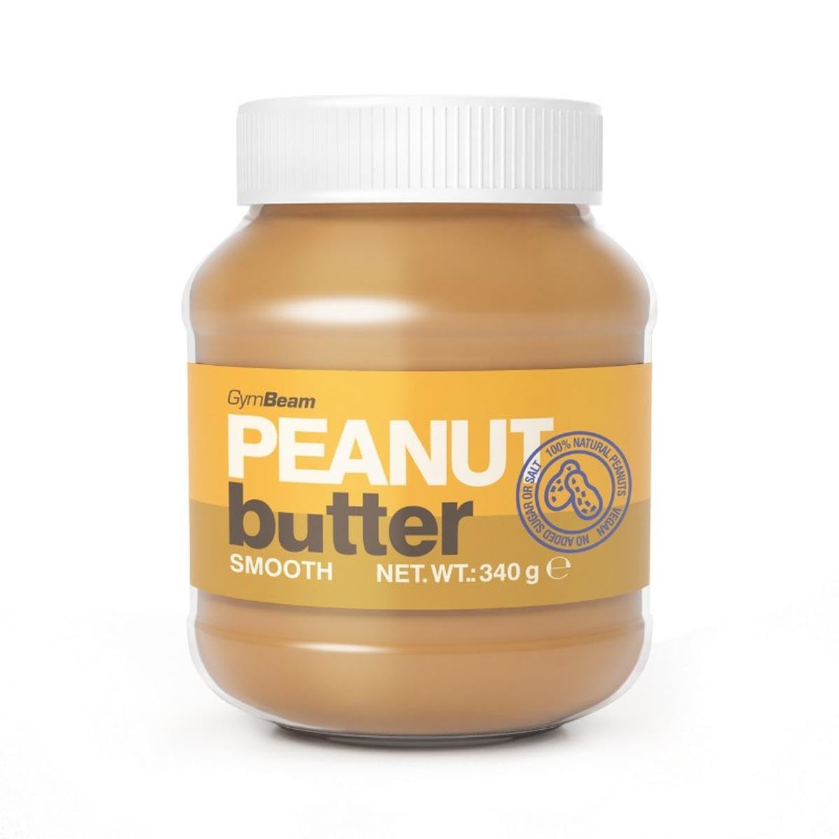 GymBeam Burro di Arachidi Naturale Cremoso, Senza Zucchero, Ad Alto Contenuto Proteico, 100% arachidi tostate, Ottima Fonte di Grassi Sani (340 g (1er pack), Cremoso)