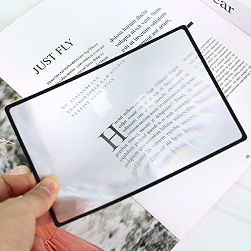 YUTOU 3 x Magnifying Reading Magnifying Glass Set for Full Pages Fresnel Lens Magnifying Lens Magnifying Lens for Seniors Reading Books Maps 18 × 12 cm - Image 3