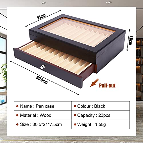 Pen Display Box Wood Pen Storage Organizer Box 23 Slot Fountain Pen Collector Case 2 Layer #TOP1