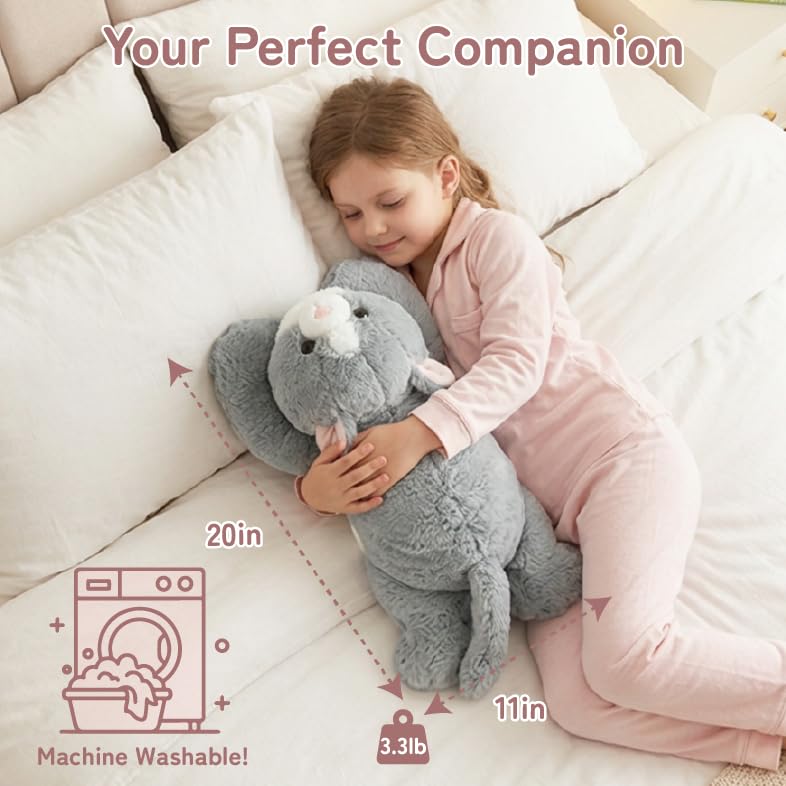 Image of Niuniu Daddy Weighted Cat Stuffed Animals, 20 Inch 3.3 lbs Weighted Plushies, Heavy Calming Body Pillow for Sleeping, Sensory Lying Lap Pad Toy Huggable Gift for Kids and Adults