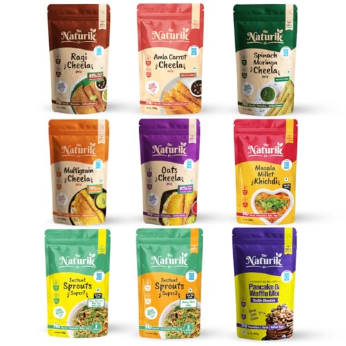 The Naturik Co Healthy Breakfast Combo (Pack of 9) Chilla, Millet...