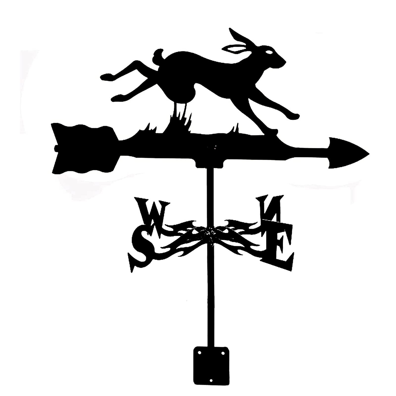 TAXXII Animals Weather Vane Farm Retro Weathervane Wind Direction Indicator Measuring Tool Rabbit Shape Outdoor Ornaments Backyard Lawn Decor(D)