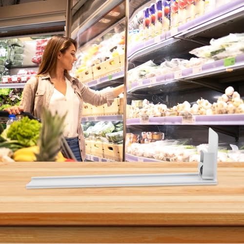 Veemoon Warenschieber, Automatischer Regalschieber EgalauffüLler FüR Supermarkt &Amp; Einzelhandel | 4 StüCk | 200-210mm | Weiß | Einfache Montage | HäLt Ware Ordentlich Und Sichtbar