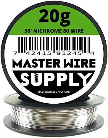 Nichrome 80-50' - 20 Gauge Wire - 50ft - 0.81mm - 0.032in - Made in USA - Master Wire Supply
