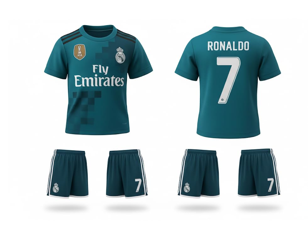 Ronaldos Classic Jersey #7Real Soccer Jersey Champions,Bicycle Kick Goal for kids/youth and Mens