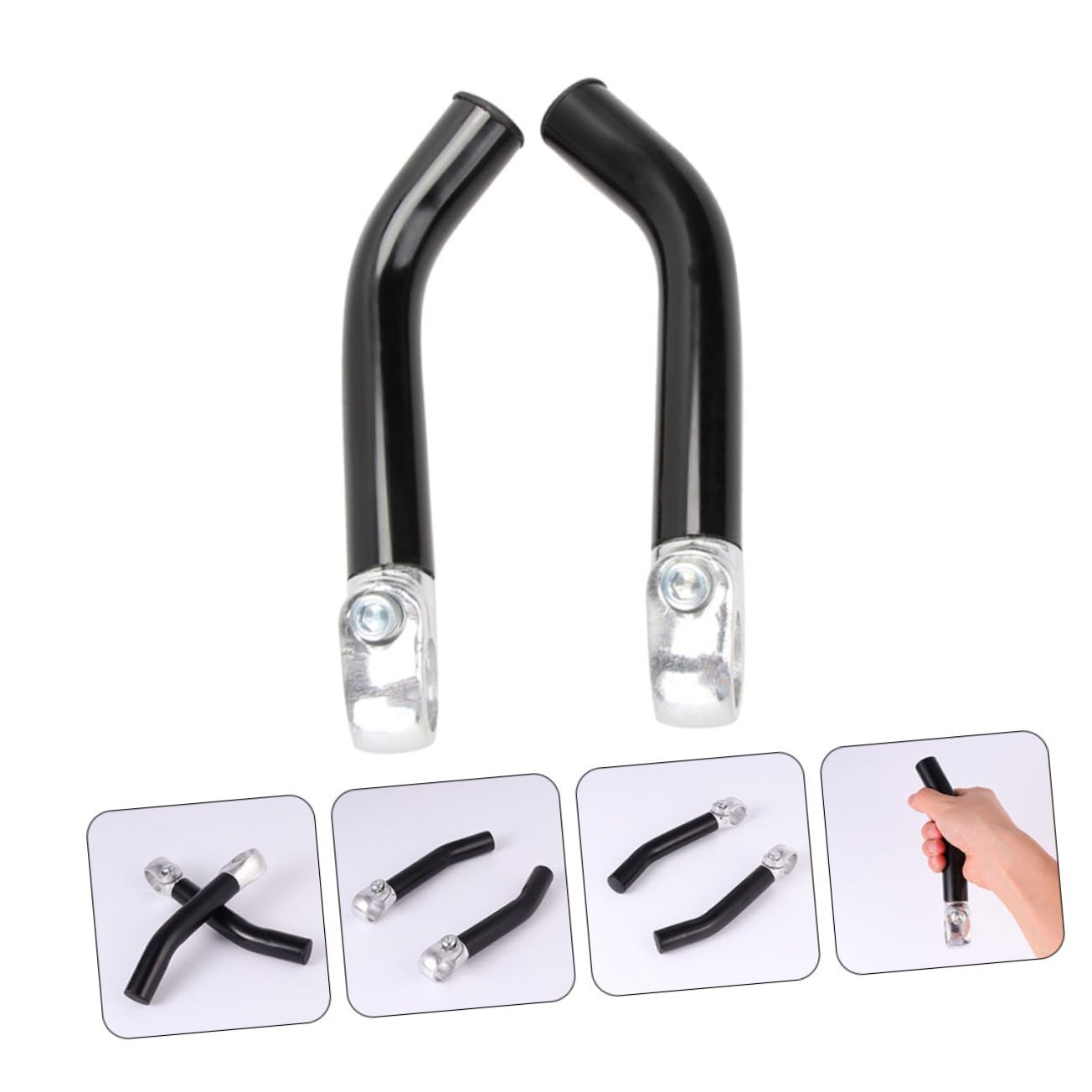 Embout de Guidon de Vélo en Alliage D’Aluminium, Lot de 4, Noir