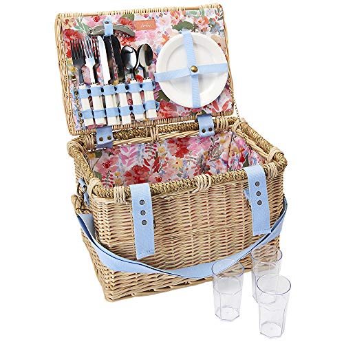 Joules Wicker Carry Handle Summer Camping Picnic Basket Mens