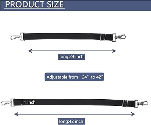Miniatura 2 de Correas de manta de caballo, correa elástica de repuesto para el vientre con broches giratorios dobles, longitud ajustable de 24 a 42 pulgadas,