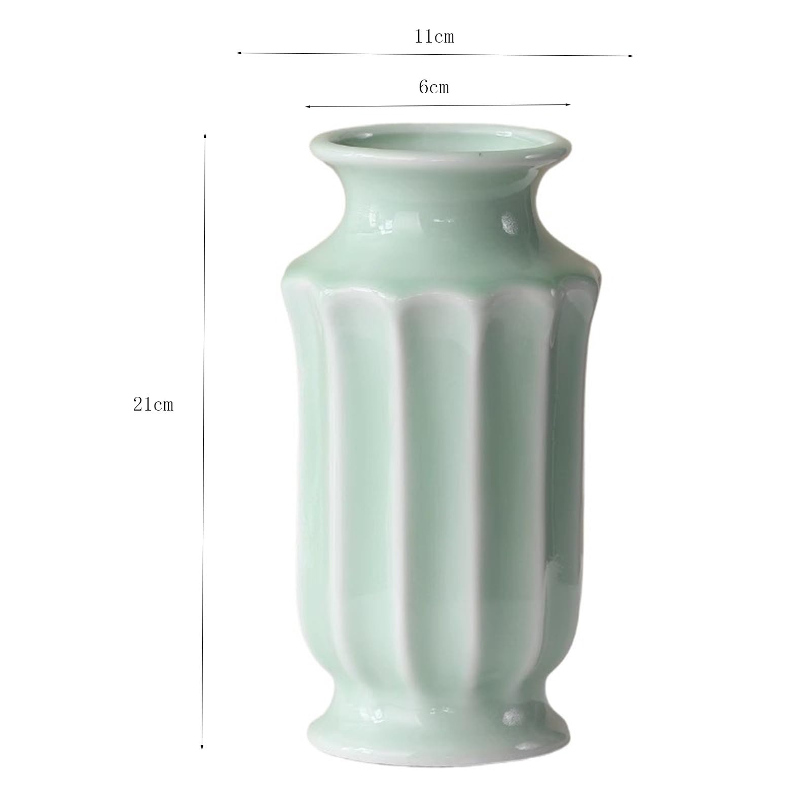 Casa Vaso for fiori secchi in ceramica in stile rustico, alto 21 cm