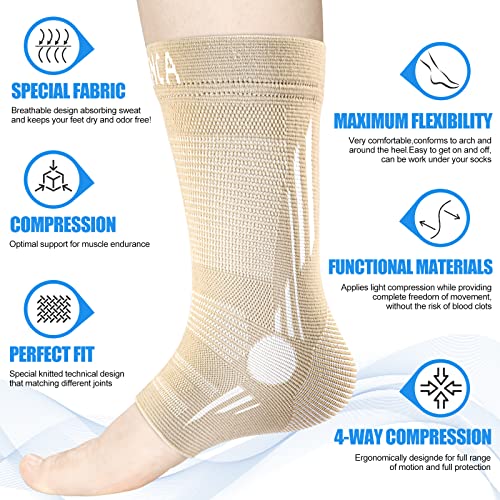 Image of NEENCA Foot & Ankle Brace Socks for Sprained-Ankle Compression Sleeves Set