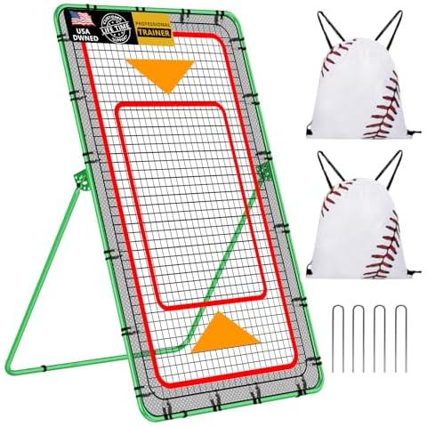 YNSZAS 𝑵𝑬𝑾 𝑼𝑷𝑮𝑹𝑨𝑫𝑬 [2+1] Pitch Back Rebounder Net, 6 x 3.65 FT, Adjustable Bounce Back Return Board Net for Volleyball, Baseball, Softball, Lacrosse, Tennis, Throwing Partner, Trainer Gitfs Cover