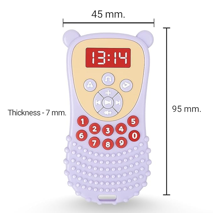 Image of BabyGo Silicone Remote Teether For Baby, Remote Teether 6 To 12 Months Baby, Helps Biting Skills Development, Colour & Shape Recognition, Teething Toys For Babies And Toddlers ,BPA Free (Multicolor) (Pack Of 1)