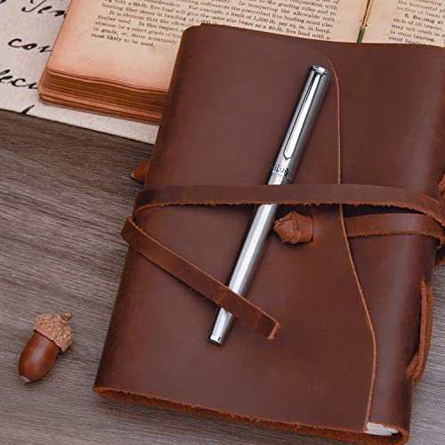 Beiluner Luxury Rollerball Pen, Silver Grey Pen Barrel With Chrome Trim, Schmidt Ink Refill With Gift Case, Best Roller Ball Pen Gift Set For Men & Women, Professional, Executive Office, Nice Pens #TOP7