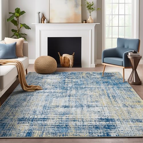 jinchan Area Rug 5x7 Abstract Sketch Distressed Green Multi Print Non-Slip Washable Rug Bedroom Thin Colorful Overdyed Mat Kitchen Contemporary Carpet Living Room Play Mat 5' x 7' (Rectangul