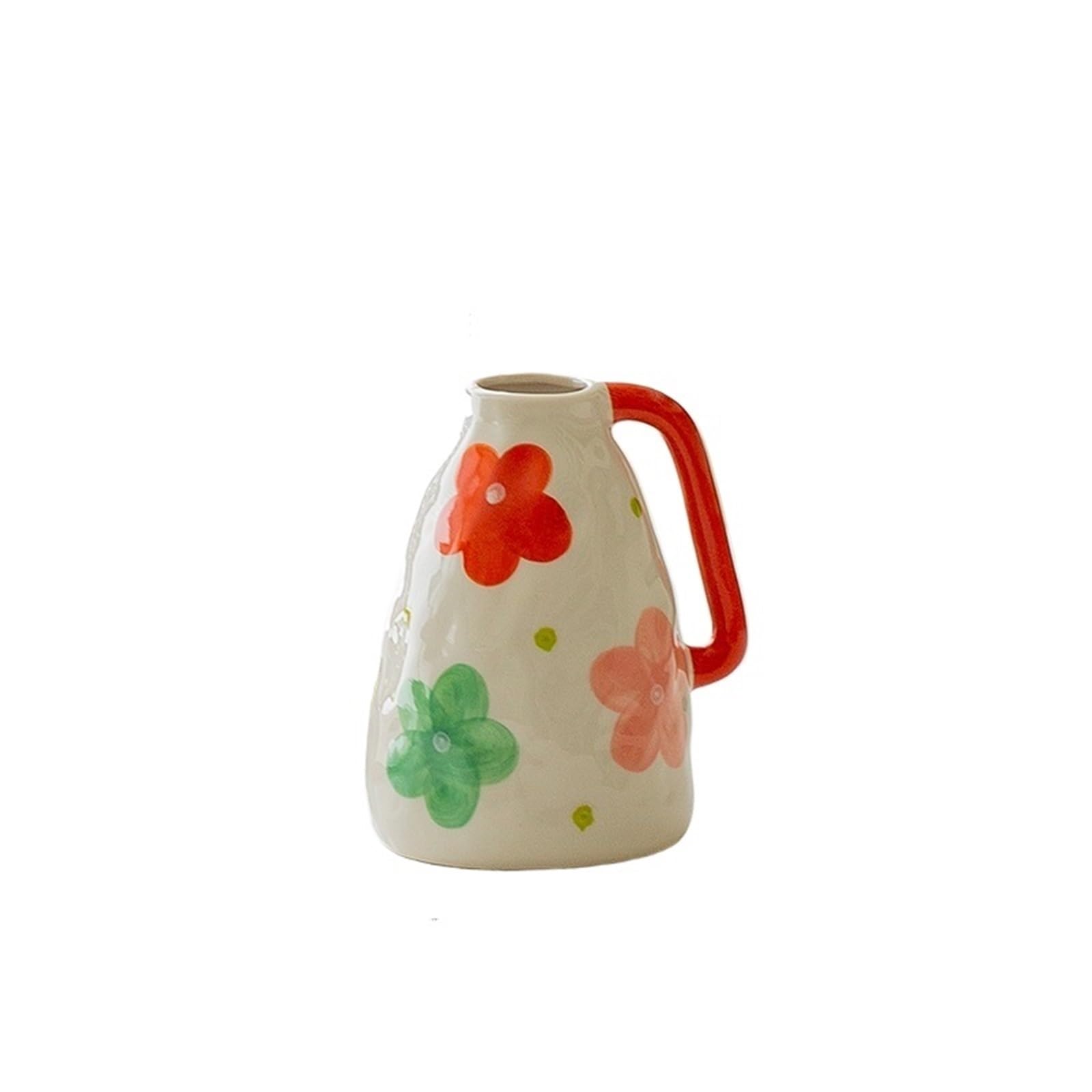 Mini Vase Painted Vase Floral Patterns Flower Utensils Dried Arrangement Vases Home Decoration(Color-A)