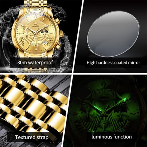 Image of OLEVS Watch for Men Original Chronograph Analog Quartz Waterproof Watch Luxury Premium Businesse Diamond Mens Dress Watches