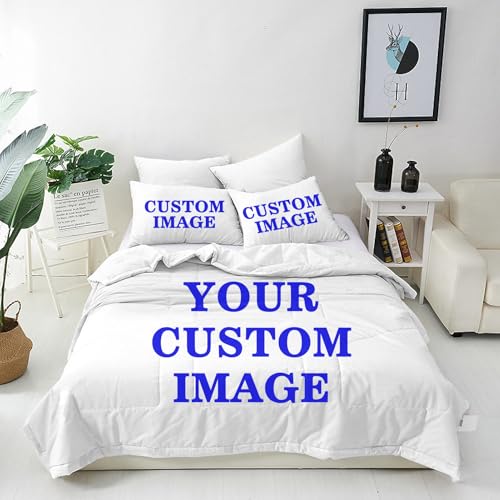 ANHOPE Personalisierte Bettwäsche Set für Familie Paare Freunde Weich Personalisiert Bettbezug & Kissenbezug mit Foto Text Logo Microfaser Bunte Hippie Urban Graffiti Bettbezüge mit Reißverschluss 4 ANHOPE Personalisierte Bettwäsche für Familie Paare Freunde Personalisiert Bettbezug und Kissenbezug mit Foto Text Logo Weich Microfaser Cartoon Regenbogen Einhorn Bettbezüge mit Reißverschluss