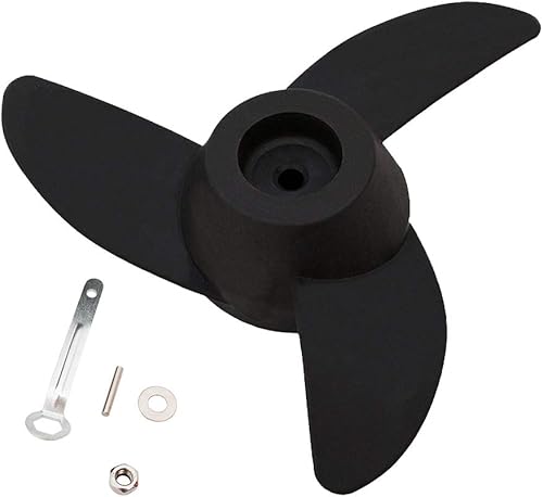Hélices Motor fueraborda eléctrico para motores de arrastre de 55 libras, 62 libras, 86 libras, accesorios de montaje/barco 3 cuchillas (negro)