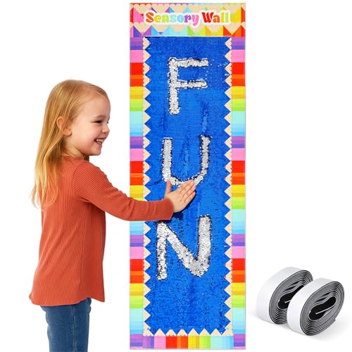 Hahafelt 47 x 22 Inches Sensory Wall Sequin Flip Fabric
