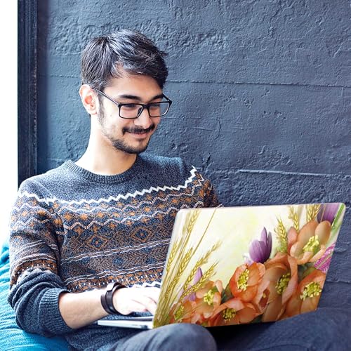 Image of Galaxsia Floral D30 Full Body Vinyl Laptop Skin /Sticker /Cover Upto 15.6 Inches Laptops Laminated-Removable-HD Quality Compatible for Hp-Dell-Sony-Lenovo-Asus etc.(15x10 Inches)