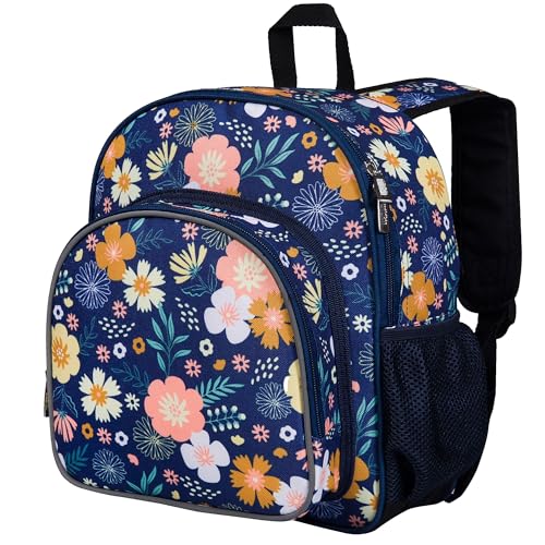 Image of Wildkin 12 Inch Toddler Backpack for Kids, Floral Bloom | Ages 3-7, lightweight toddler backpack for daycare, preschool, and travel