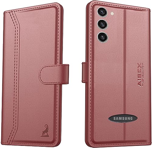 Image of AIBEX Compatible for Samsung S23 Plus 5G Flip Cover Leather Finish | Inside TPU with Card Pockets | Wallet Stand | Complete Protection Flip Case - Brown