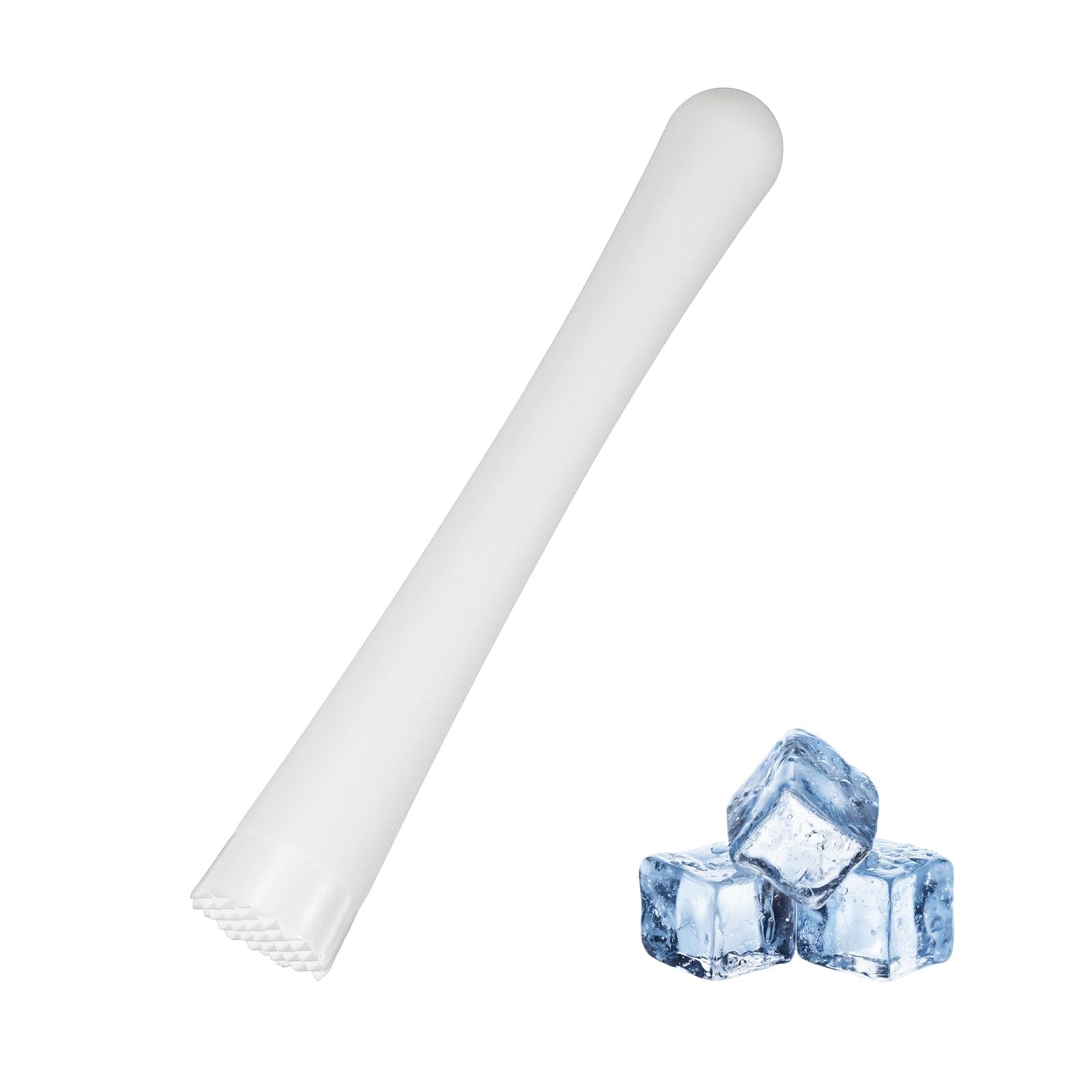 sourcing map Cocktail Muddler, 10 Inch PP Drink Muddler Bar Accessories Tools Ice Crusher for Home Party Cocktail Fruit Drinks, White (Thick)