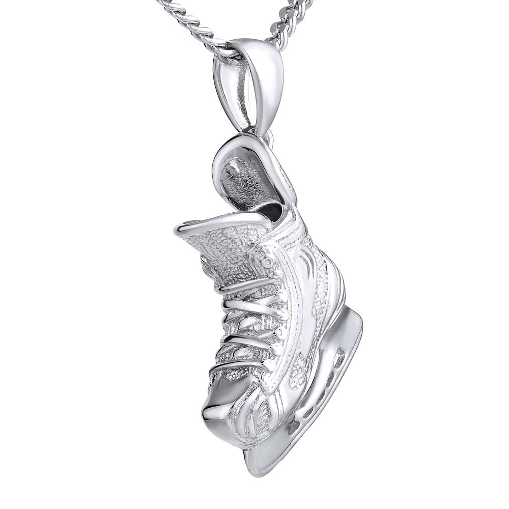 SILVEGO Herren Anhänger aus 925 Sterling Silber Eishockey Schlittschuh