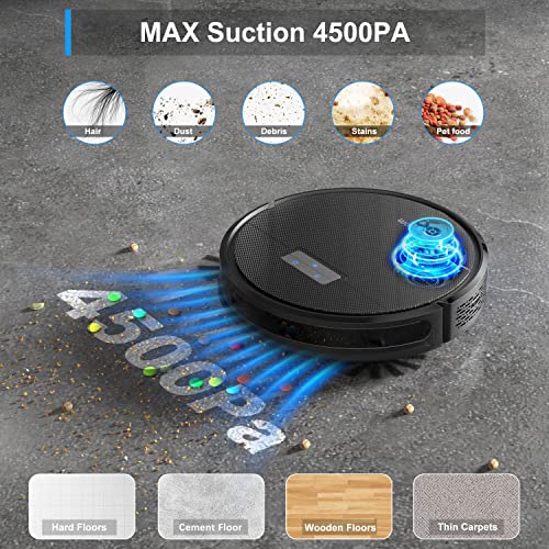 Tikom G8000 Pro Robot Vacuum And Mop Combo, 4500Pa Suction, 150Mins Max, Robotic Vacuum Cleaner With Self-Charging thumb #3