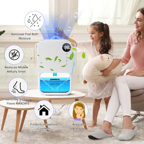 Cjc CSQ-1 Dehumidifiers For Bedroom 40 Oz Water Tank With Digital Display Auto-Off, Portable Small Dehumidifier For Room,Bathroom,Rv,Basement, Closet 500 Sq.Ft,7 Colors Led Light thumb #3