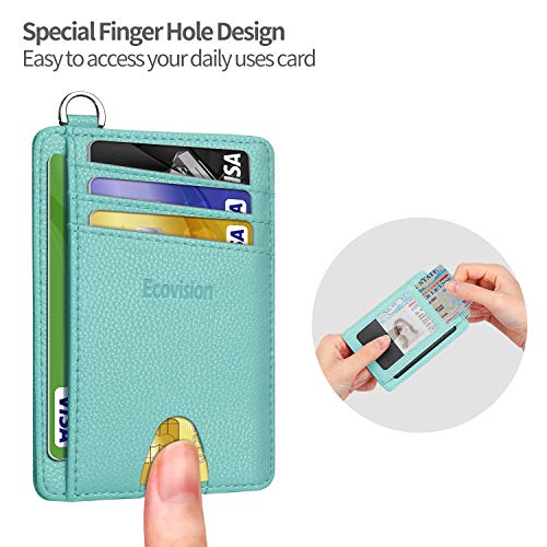Image of Slim Minimalist Front Pocket Wallet, RFID Blocking Credit Card Holder Wallet with Detachable D-Shackle for Men Women