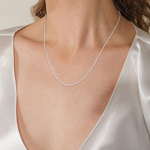 Gacimy 925 Sterling Silver Rope Chain for Women Men, 1.2mm 1.5mm 1.8mm Width 16 18 20 22 24 Inches Length4