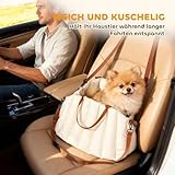 PawHut Hundetasche Hundetragetasche mit Sicherheitsgurt, rutschfestem Boden, Kissen, Hunde Autositz für Rückbank und Vordersitz, Abnehmbarer waschbarer Hundesitz für Kleine Hunde und Katzen Haustiere