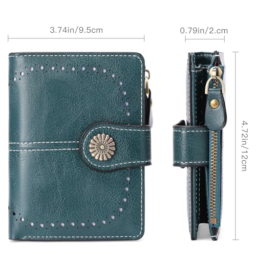 Image of Small Wallet for Women Bifold Credit Card Holder RFID Blocking with Zipper Pocket