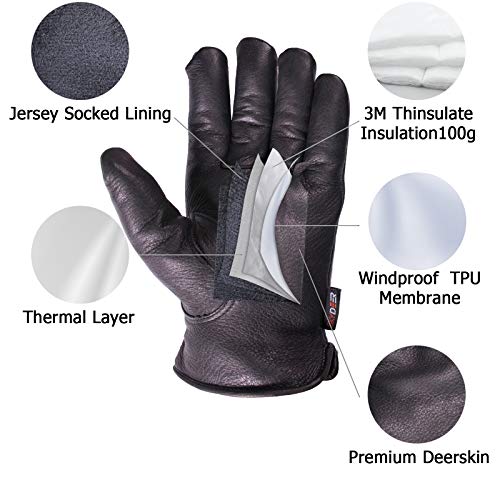SKYDEER Deerskin Leather Work Gloves