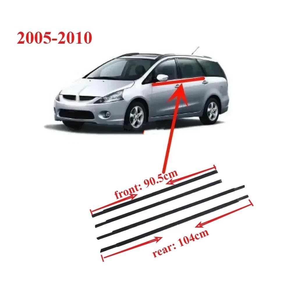 Protezione per Il Bordo della portiera dell'auto, 4 Pezzi, in Gomma per vetri Esterni MR959683, Guarnizione in Gomma Protettiva per la Tenuta dell'Acqua Esterna, Nera per Grandis 2005-2010.