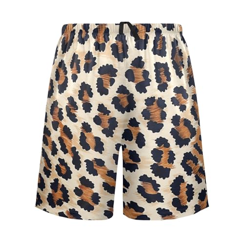 ALAZA Leopard Spot Design Pattern Men's Pajama Shorts with Pockets
